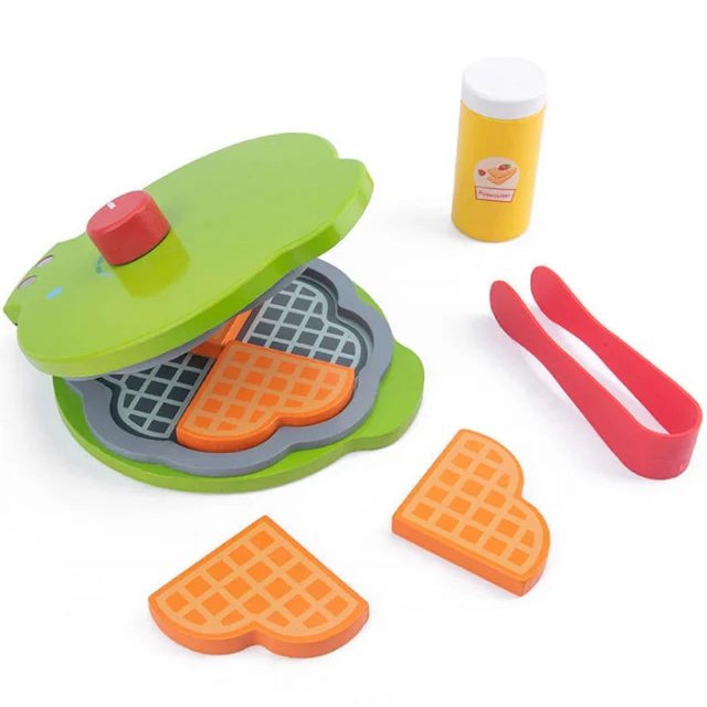 Wooden DIY Simulation Cooking Toys Set Tableware Bread Machine Salad Vegetables Kitchen Toys Children Play House Games