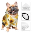 thumbnail image 3 of Fotbe European-style Pattern Sunflower A Print Small Dog Sweater Hoodies Pet Grey Hooded Soft Fleece Sweatshirts with Pocket Fall Winter Puppy Cat Sweaters Warm Clothes-Small, 3 of 7