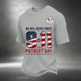 thumbnail image 3 of 9/11 Shirt for Men Never Forget 911 T Shirt 25th Anniversary USA Shirts American Flag Patriotic Short Sleeve Tops, M, 3 of 4