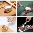 thumbnail image 3 of Juego de 2 pinzas de cocina de acero inoxidable, pinzas para ensalada, tijeras, pinzas para alimentos, pinzas para utensilios para pan, pasteles, buffet, barbacoa, pastelería, 3 of 5