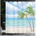 thumbnail image 4 of Ambesonne Graphic Beach Shower Curtain, Summer Coast Wind, 69"Wx70"L, Multicolor, 4 of 5