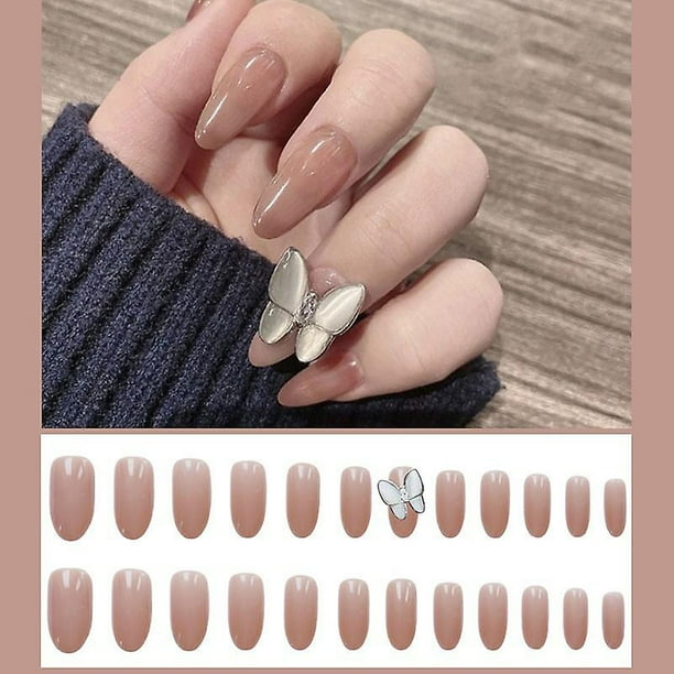 Set de uñas postizas Huoguo Sweet Style de Press On Nails, 24 unidades