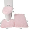 thumbnail image 6 of NOGIS 3 Pcs Bath Rugs Set, Bath Rug + Contour Mat + Toilet Seat Cover, Super Soft Microfiber Water Absorbent and Non-Slip Bathroom Rugs with Point Rubber Backing, Machine Washable (Pink), 6 of 6