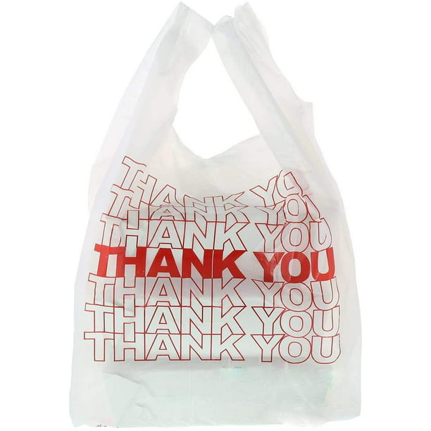 Pack of 500 Thank You Plastic Bags 15 x 7 x 26. Carry-Out T-Shirt Bags ...