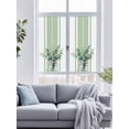 thumbnail image 4 of Non-Adhesive Static Cling Window Tint, Sage Green Eucalyptus Leaves Window Privacy Film Frosted, Farmhouse Stripe Botanical Insulated Windows Frosted Films for Living room, 35.4 x 78.7 Inches, 4 of 9