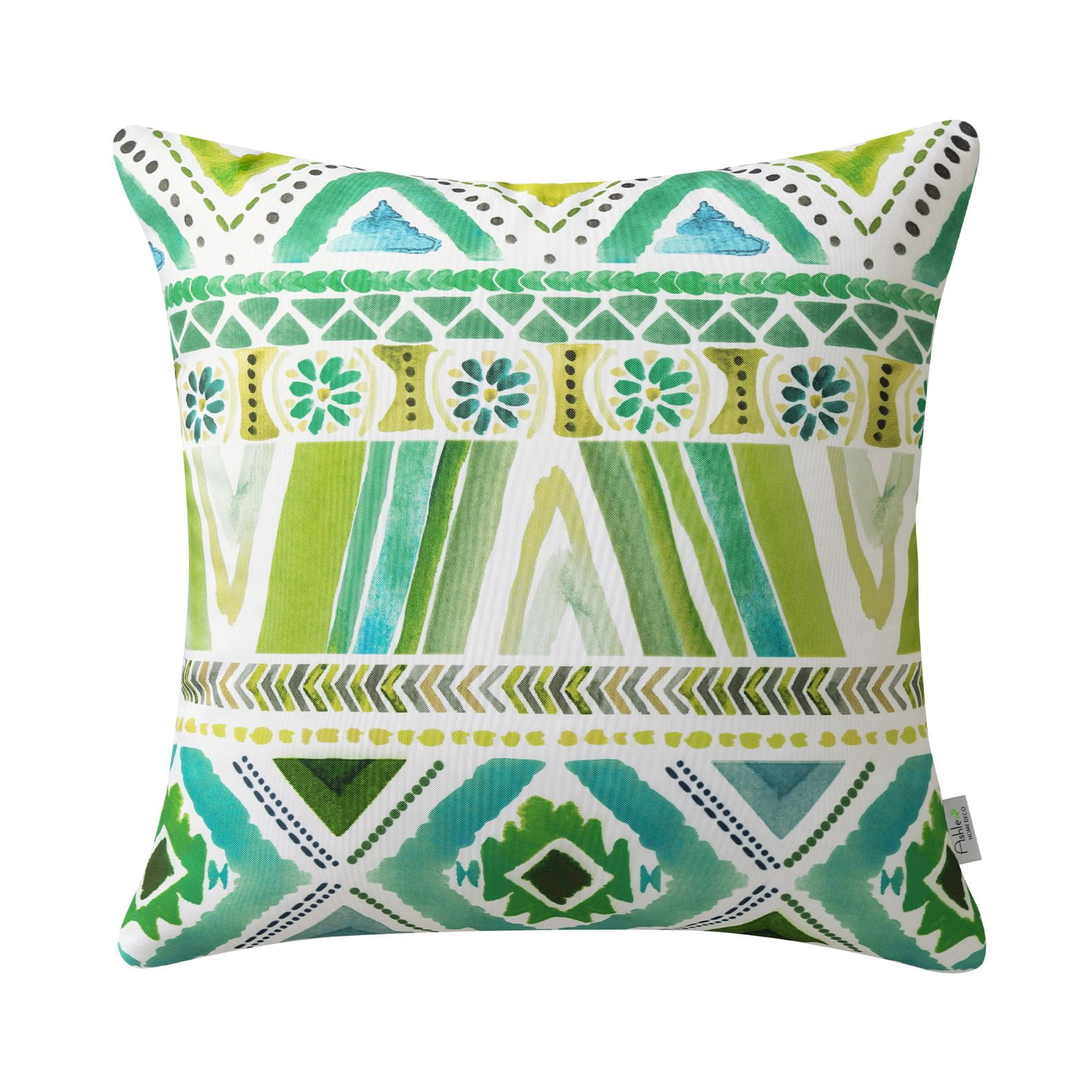 Phantoscope Boho Outdoor Decorative Throw Pillows with Inserts, Waterproof, Turquoise, 20 x 20 in, 2 Pack