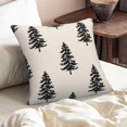 thumbnail image 2 of Christmas Pillow Covers 18x18 Set of 2 Black Christmas Tree Print Decorative Case Winter Holiday Xmas Throw Pillows Outdoor Square Linen Cushion Cover for Home Sofa Couch, 2 of 6