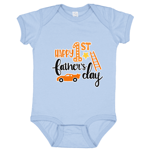 Baby Onesie Hub Happy 1st Father’s Day Baby Bodysuit, Cute First Fathers Day Baby Gift