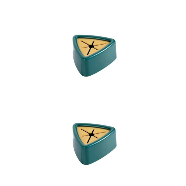 Matsuzay ABS Toallero Triangular Reemplazo Sin perforaciones Cocina Baño Bola Cepillo Toalla Soporte Colgador Organizador Oscuro Verde oscuro 2piezas