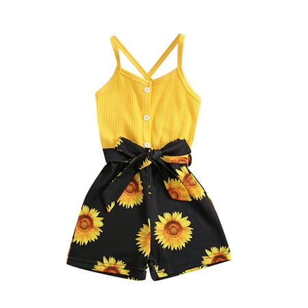 

Viworld Toddler Kids Baby Girls Strap Romper Sleeveless Jumpsuit Summer Outfits 2T