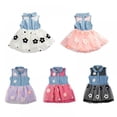 thumbnail image 3 of URMAGIC Little Girls Denim Floral Print Sleeveless Skirt Dresses, One-Piece 6-7 Years, 3 of 13