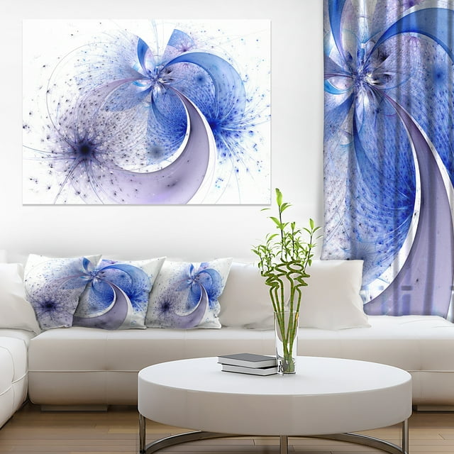 Fleur Fractale Symétrique Bleu Vif - Impression sur Toile Florale