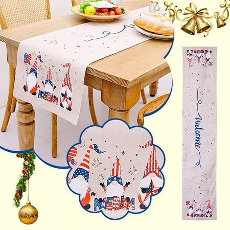 

〖TOTO〗Home Decor Decorative Table Banner American Flag 4Th July Patriotic Memorial Day Table Runner Independence Day Holiday Kitchen Table Decoration Indoor Outdoor Home Party Decoration