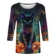 thumbnail image 5 of Heisall Womens Tops 3/4 Sleeve Round Neck Loose Casual Blouses Halloween Print Tshirts Festive Fashion 2025 New Arrival, 5 of 5