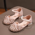 thumbnail image 2 of Ccpelsie Girl's Glitter Ballet Flats Ballerina Mary Jane Princess Wedding Dress Shoes Sparkle Dress up Shoes(Red,15.5), 2 of 8