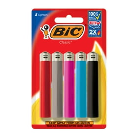 BIC Classic Pocket Lighter, Assorted Colors - Pack of 5 Lighters (colors may vary)