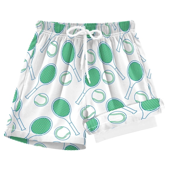 joogoo Tennis Racquet and Ball Boys Swim Trunks Beach Swimsuit Shorts Boxer 8Y