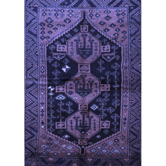 Ahgly Company Machine Washable Indoor Rectangle Persian Blue Traditional Area Rugs, 2' x 5'
