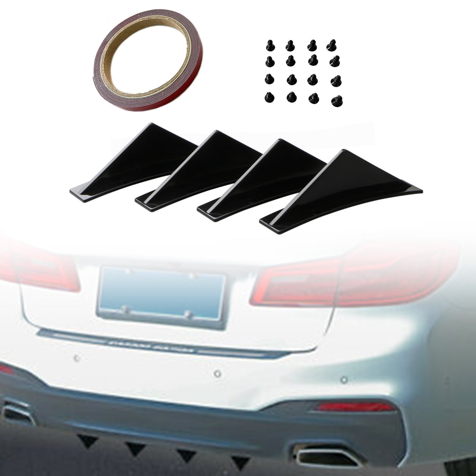 Spoiler Struts Rear Walbest 4Pcs Universal Auto Car Rear Spoiler Durable ABS Triangle ...