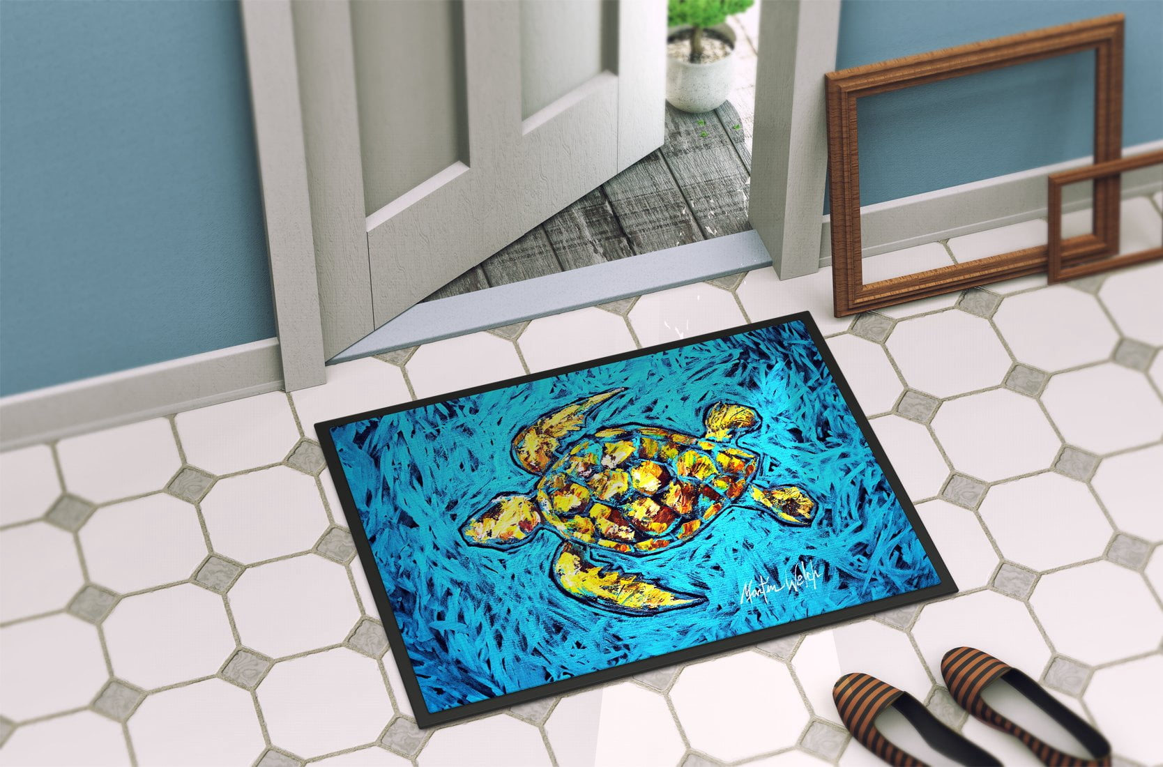 Carolines Treasures MW2147MAT 18 x 27 in. Turtle Drive Doormat