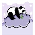thumbnail image 3 of Panda Duvet Cover Set, Panda Bear Sleeping on Cloud in Starry Night Sky Cartoon Illustration Print, Decorative 3 Piece Bedding Set with 2 Pillow Shams, Queen Size, Lilac Black, by Ambesonne, 3 of 3