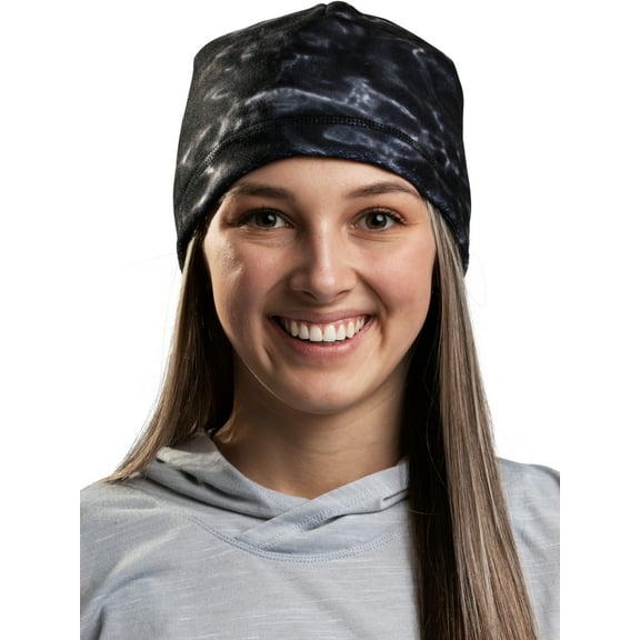 Aqua Design Fleece Stocking Hat Cold Weather Beanie for Women: Reversible Black Water or Black, Size: One Size Fits Most