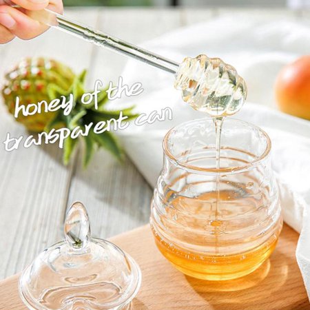 Jar Pot with Dipper And Lid Cover for Home Kitchen Clear 245ml