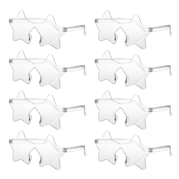 8 Pcs Star Shaped Sunglasses for Beach Party Rainbow Glass Birthday White