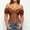 Coffee, variant on HCBY Women's Off Shoulder Lace Ruffle Trim Corset, Sweetheart Neckline Short Sleeve Bustier Style with Front Lace Up and Button Detail for Halloween Parties