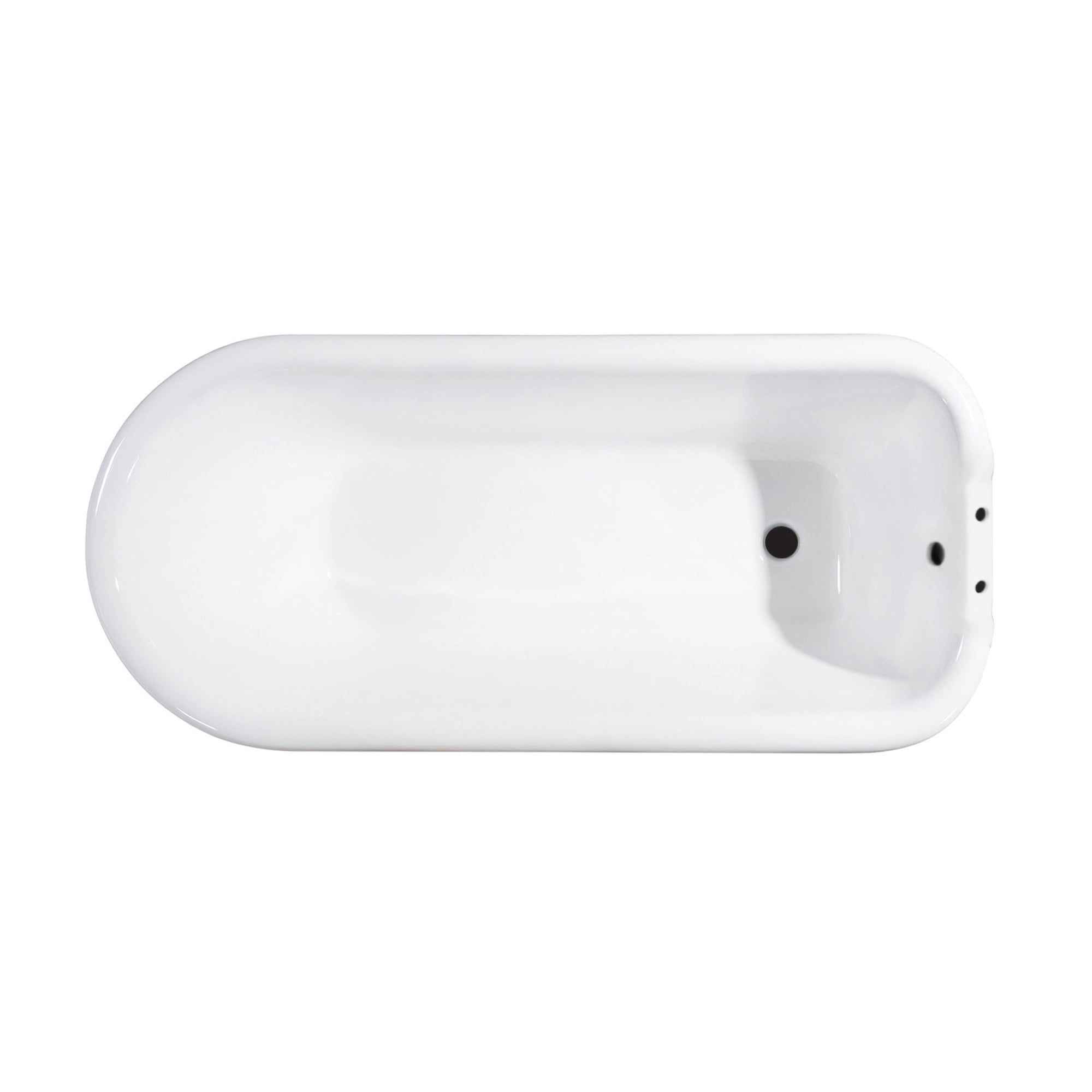 Aqua Eden VCT7D543019W1 54" Cast Iron Classic Flat-Rim Roll Top Clawfoot Tub (7" Faucet Drillings), White/Polished Chrome