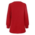 thumbnail image 4 of Rutainlusire Women's Long Sleeve Blouse Dressy V-Neck Solid Color Tops Casual Comfortable for Everyday Wear, 4 of 5