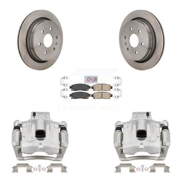 Transit Auto Rear Disc Brake Caliper Rotors and Ceramic Pads Kit for Car Cadillac XTS KC8-103272N