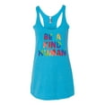 thumbnail image 2 of Wild Bobby Be A Kind Human Positive Inspirational Slogan Inspirational/Christian Women Tri-Blend Racerback Tank Top, Vintage Turquoise, Small, 2 of 6
