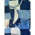 thumbnail image 4 of Blue And White Patchwork Denim Maxi Dress With Pockets Casual Vacation Summer, 4 of 6