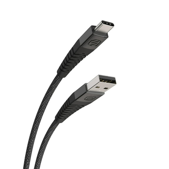 Scosce HDCAB4-SP Strikeline Heavy-Duty Premium USB to Type-C Charge & Sync Braided Cable 4-ft. Black/Space Gray