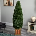 thumbnail image 3 of Nearly Natural 5ft. Boxwood Cone Topiary Artificial Tree with Decorative Planter, 3 of 3