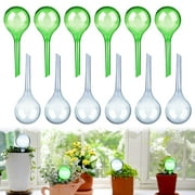 Automatic Self-Watering Bulbs, Garden Water Device Plant Clear Watering Bulbs, 12 Pack Plant Watering Globes for Plants Indoor Outdoor (White & Green)