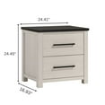 thumbnail image 3 of Roundhill Furniture Realynn 2-Drawer Bedroom Nightstand, Off-White Finish, 3 of 7