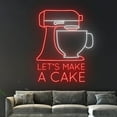 thumbnail image 4 of Handmadetneonsign Let's Make A Cake Neon Sign, Bakery Led Light, Cake Neon Light,Stand Mixer Neon, 4 of 5