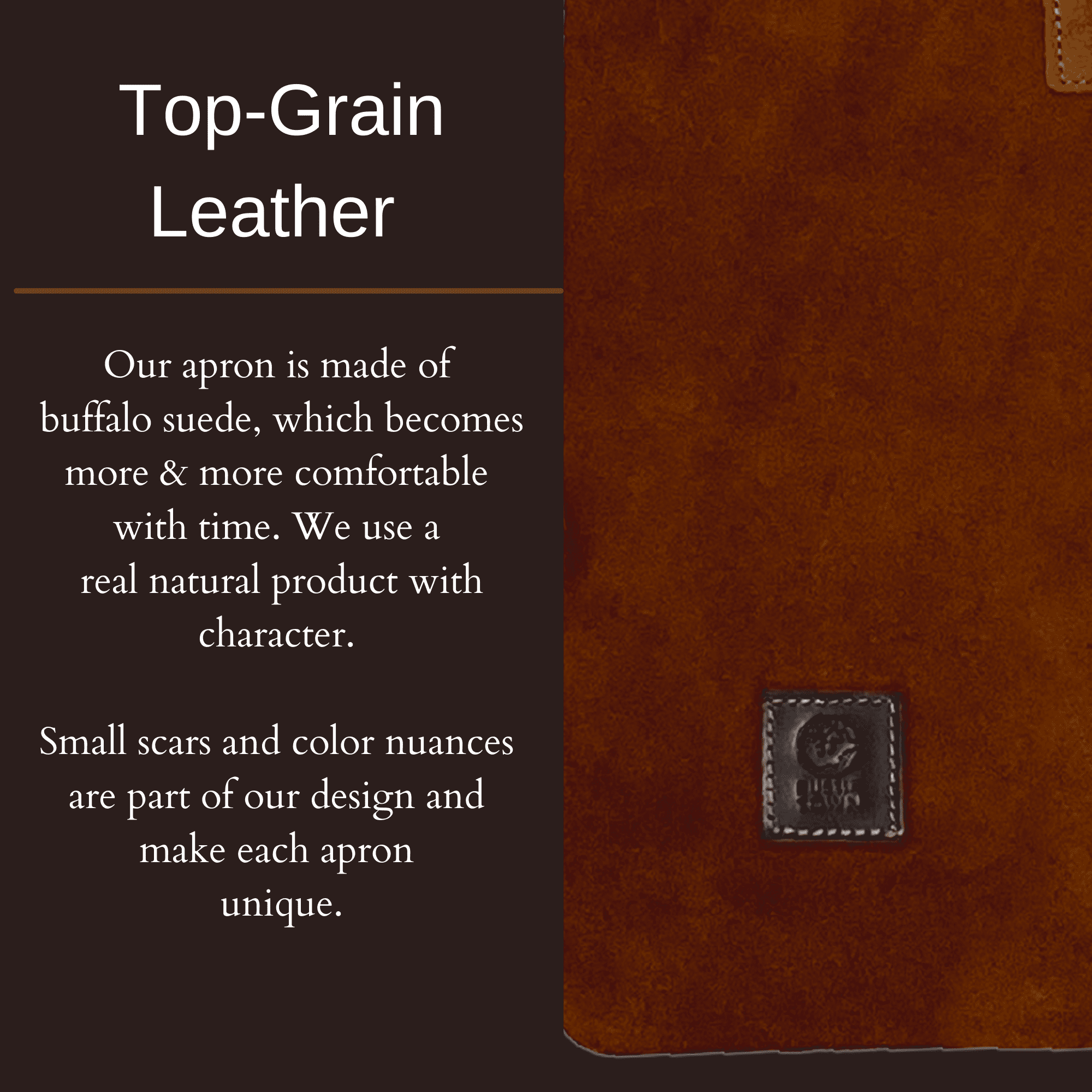 Leather Apron for Men Women with Tool Pockets, Heavy Duty Grill Work, Chef Kitchen Cooking BBQ Shop Woodworking Apron, Adjustable up to XXL by Rustic Town (Brown)