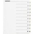 thumbnail image 2 of Business Source Table of Content Quick Index Dividers - Printed Tab(s) - Digit - 1-10 - 10 Tab(s)/Set - 8.5" Divider Width x 11" Divider Length - 3 Hole Punched - White Divider - W | Bundle of 5, 2 of 2