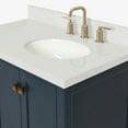 thumbnail image 6 of Ariel Cambridge 37 In. Right Offset Oval Sink Vanity With White Quartz Countertop In Midnight Blue, 6 of 10