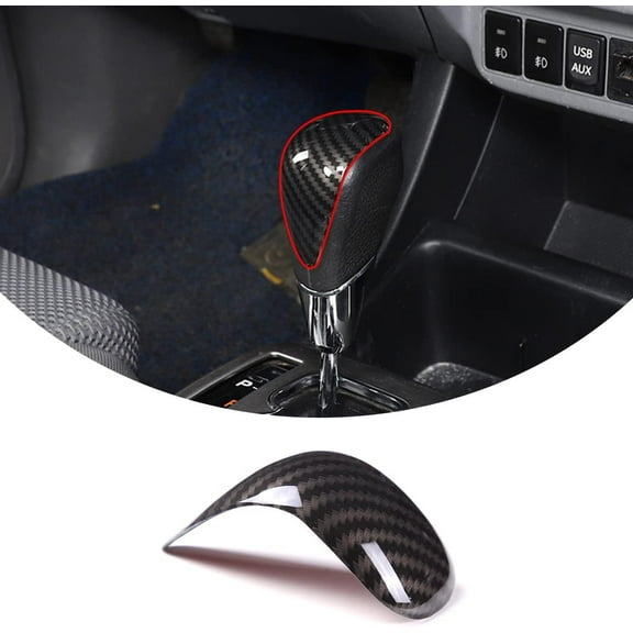 TINKI ABS Black Carbon Fiber Car Gear Shift Knob Head Cover Trim Stickers for Toyota Tacoma 2011 2012 2013 2014 2015 Alpha 2011 2012 2013 2014