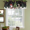 thumbnail image 3 of Black Christmas Curtain Valances for Windows, Kitchen Valance Window Treatments Panel 2 Pack, Gnomes Xmas Tree Snowflake Winter Gifts Rod Pocket Short Curtains for Bathroom Bedroom 54 x 18 Inch, 3 of 8