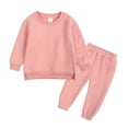thumbnail image 4 of LvhaoGJOB Little Kids Boys Sweatshirt and Jogger Pants Outfit Set, Pink - fleece fabric, 4 of 7