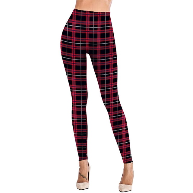 Sipaya Leggings estampados de temporada hasta el tobillo de Navidad cepillado para mujer S-3XL
