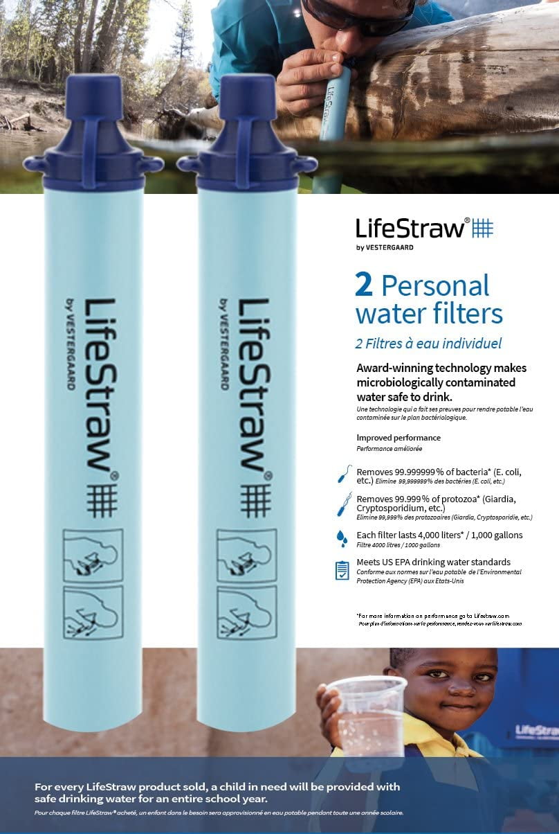 LifeStraw Personal Water Filter for Hiking Camping Travel & Emergency