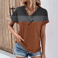 thumbnail image 2 of Timegard Tops for Women Color Block Button Short Sleeve T Shirts Causal Fashion Dressy Blouses, 2 of 6