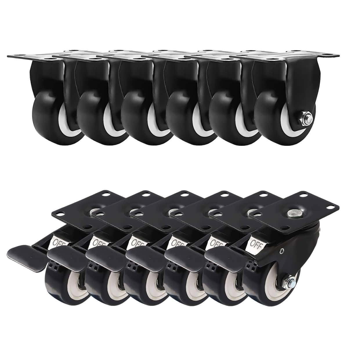 Heavy Duty Nylon Casters Brake Wheels Super Wearable Flat Wheel Casters Color : A-Fixed casters Heavy Duty Nylon Casters Brake Wheels Super Wearable Flat Wheel Casters Color : A-Fixed casters