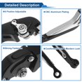 thumbnail image 4 of Palancas de freno y embrague cortas y largas para Kawasaki Z1000SX 17-20, palanca de freno ajustable de motocicleta, aleación de aluminio, cabeza negra, mango tono plateado, 4 of 6